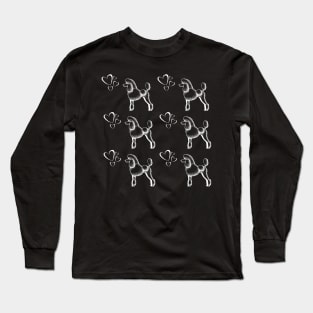 Poodle dog breed cute pattern Long Sleeve T-Shirt